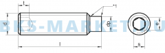 Схема винта установочного с внутренним шестигранником DIN 915 A2 A4